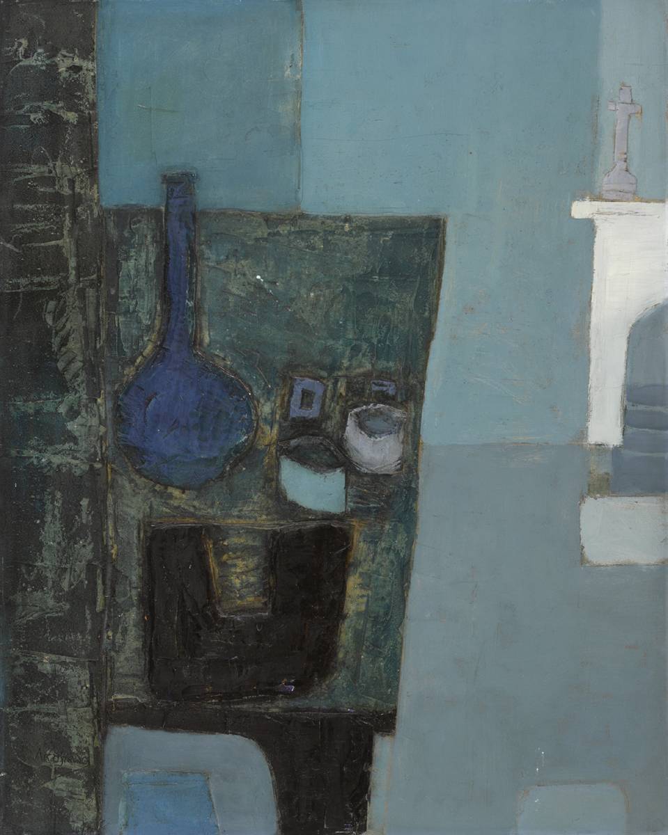 BLUE STILL LIFE, 1966 by Arthur Armstrong sold for 7,500 at Whyte's Auctions