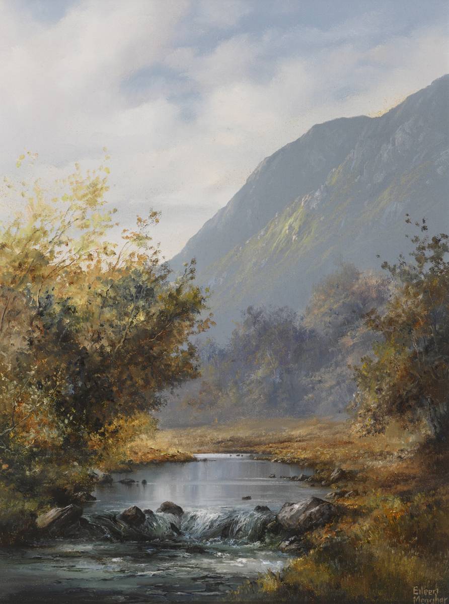 LAKE SCENE WITH MOUNTAINS IN THE DISTANCE by Eileen Meagher sold for 1,000 at Whyte's Auctions