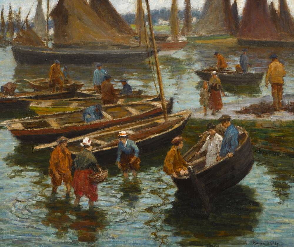 FISHING BOATS AT CONCARNEAU, FRANCE by Aloysius C. O'Kelly (1853-1936) at Whyte's Auctions