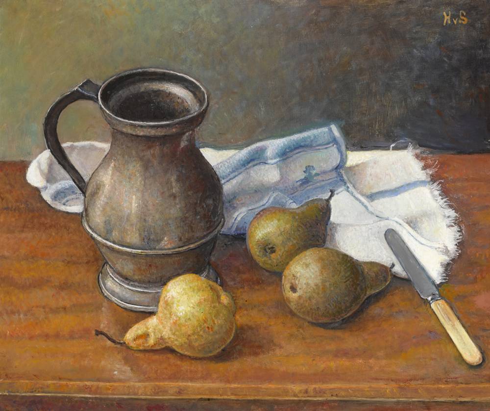 PEARS AND PEWTER, 1986 by Hilda van Stockum sold for 1,400 at Whyte's Auctions