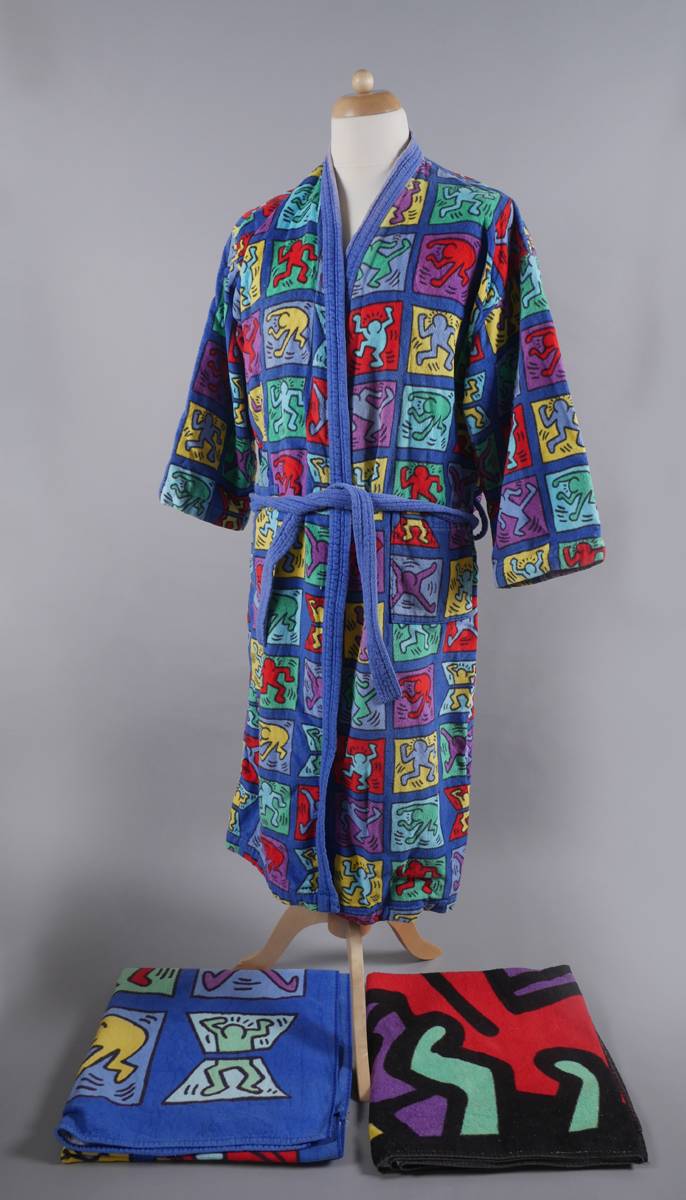 BATHROBE & TWO TOWELS, 1982 by Keith Haring sold for 200 at Whyte's Auctions