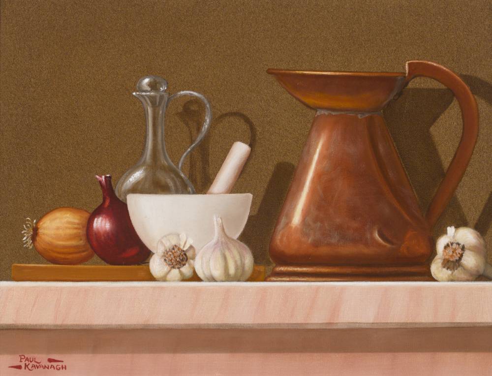 STILL LIFE WITH BOWL AND JUG by Paul Kavanagh sold for 190 at Whyte's Auctions