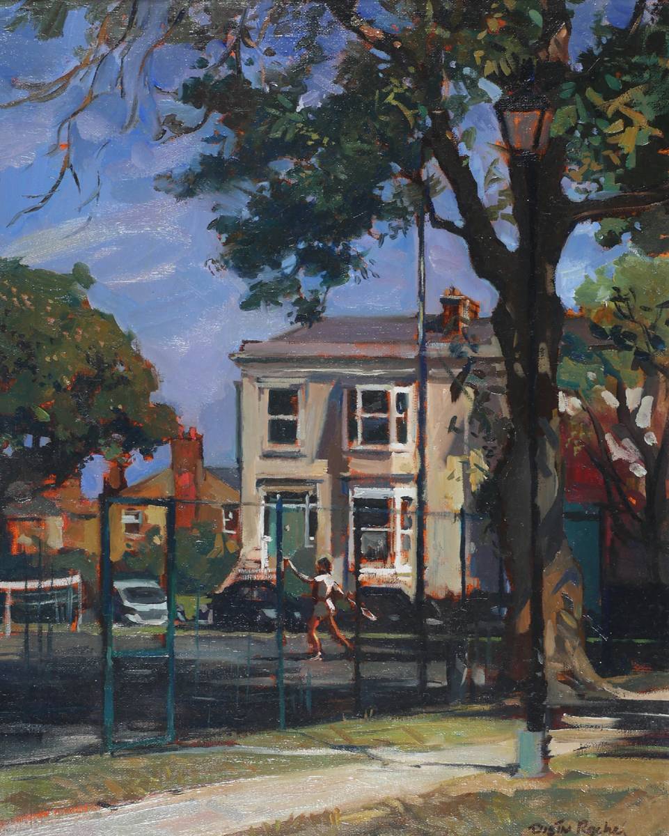 EARLY MORNING TENNIS, CLARINDA PARK, DN LAOGHAIRE, COUNTY DUBLIN, 2018 by Oisn Roche sold for 600 at Whyte's Auctions