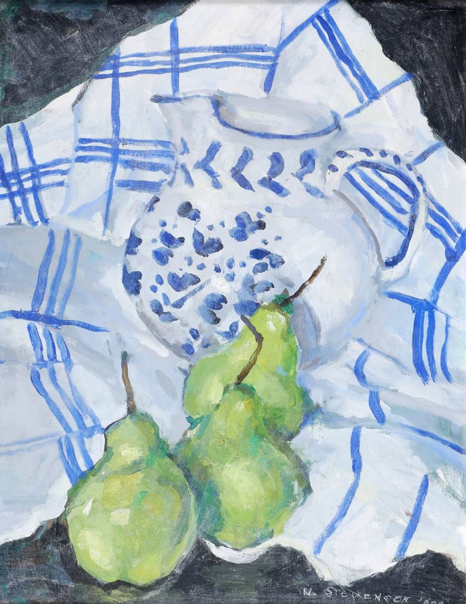 STILL LIFE WITH JUG AND PEARS, 2002 by Nuala Stephenson sold for 340 at Whyte's Auctions