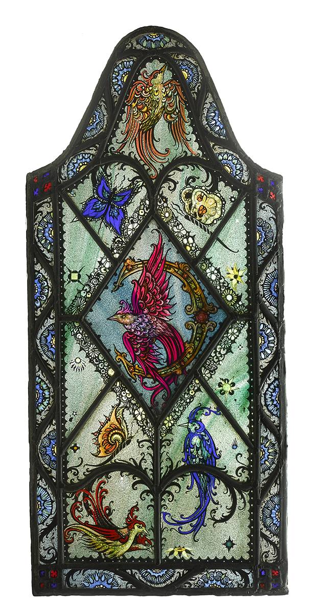 STAINED GLASS DOOR PANEL, 1938 by Studio of Harry Clarke RHA (1889-1931) at Whyte's Auctions