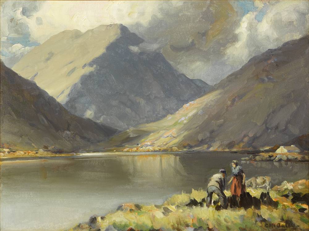 STACKING TURF BY THE LAKE by Charles J. McAuley sold for 2,000 at Whyte's Auctions