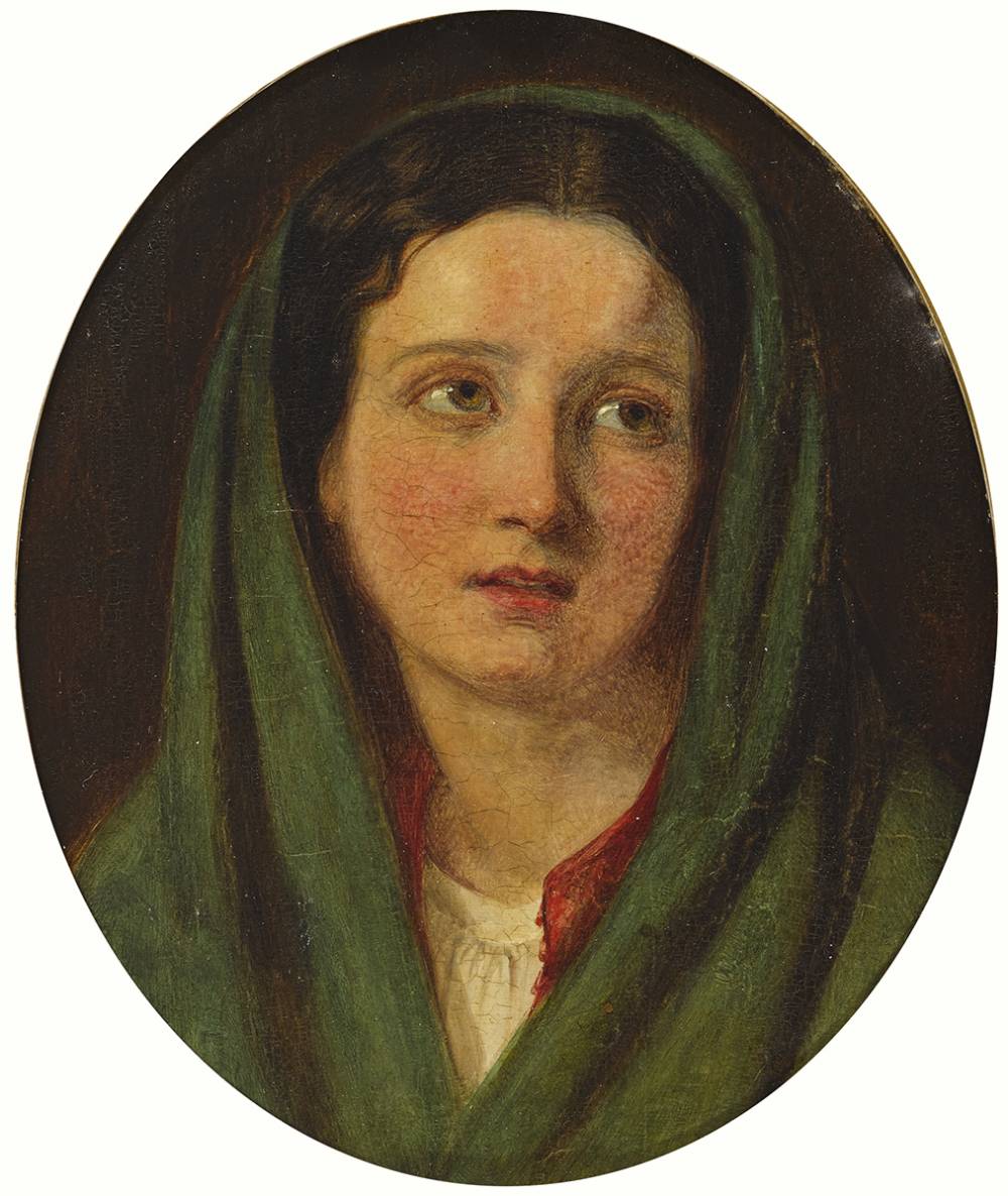 PORTRAIT OF OF A GIRL IN A GREEN SHAWL by William Gale sold for 1,000 at Whyte's Auctions