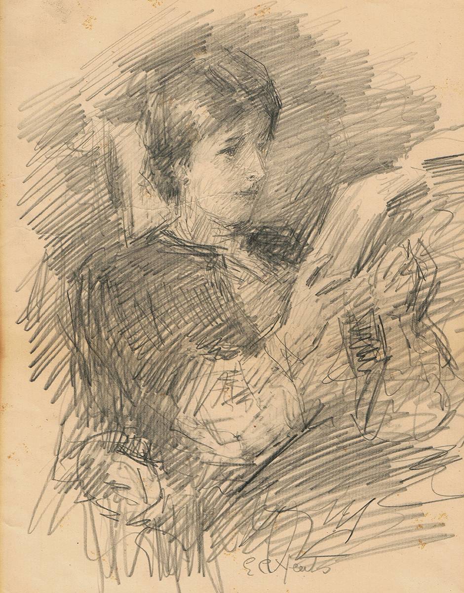 LILY RECLINING by John Butler Yeats sold for 1,600 at Whyte's Auctions