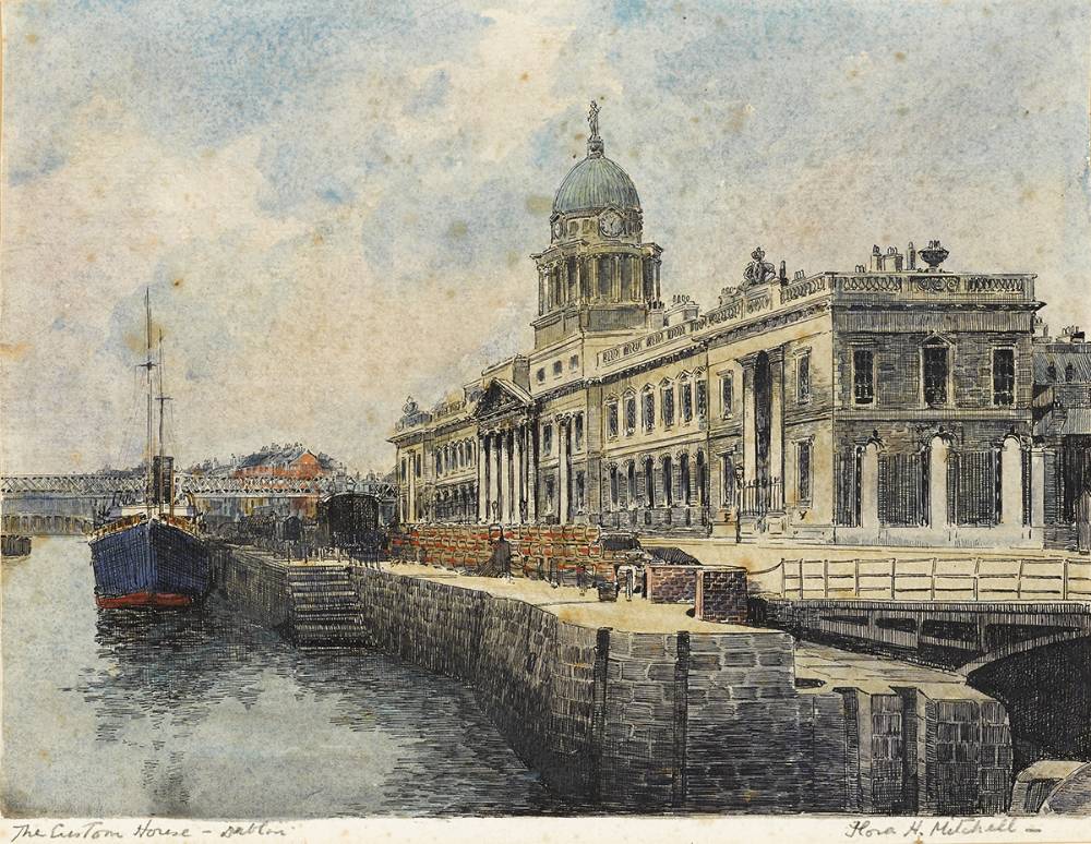 THE CUSTOMS HOUSE, DUBLIN by Flora H. Mitchell sold for 3,000 at Whyte's Auctions