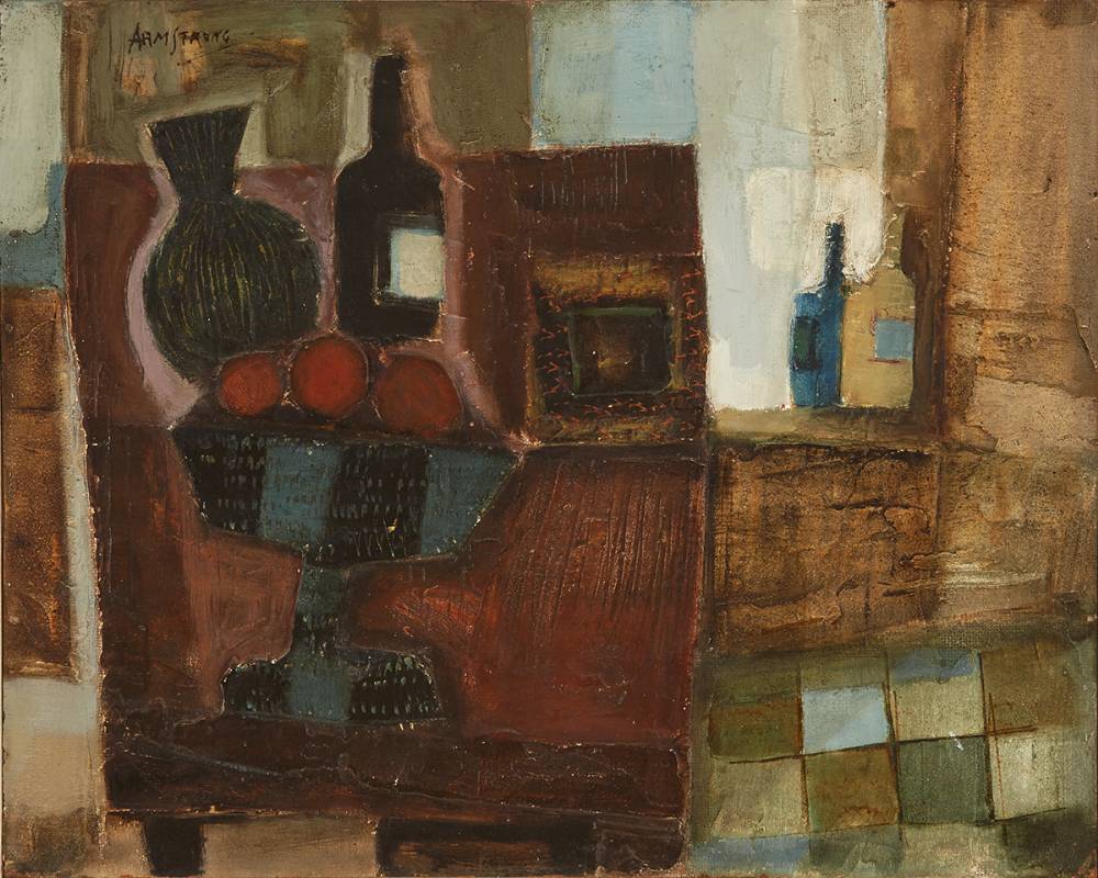 STILL LIFE WITH BOTTLES, 1964 by Arthur Armstrong RHA (1924-1996) at Whyte's Auctions