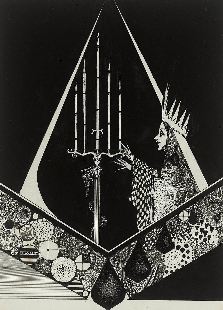 UNTITLED (QUEEN AND CANDELABRUM), c. 1912 by Harry Clarke sold for 2,900 at Whyte's Auctions