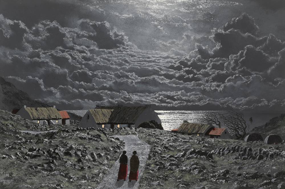 WINTER NIGHT, CONNEMARA COAST by Ciaran Clear sold for 6,800 at Whyte's Auctions