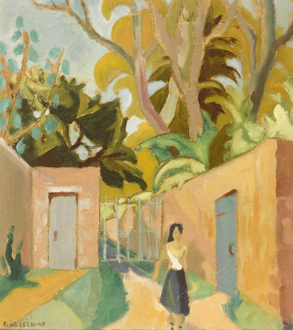 WOMAN IN A WALLED GARDEN, 1949 by Ebba von Essen Hamilton sold for 1,800 at Whyte's Auctions