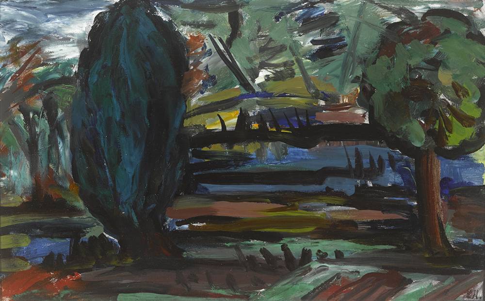 THE BLUE POOL by Evie Hone sold for 6,000 at Whyte's Auctions