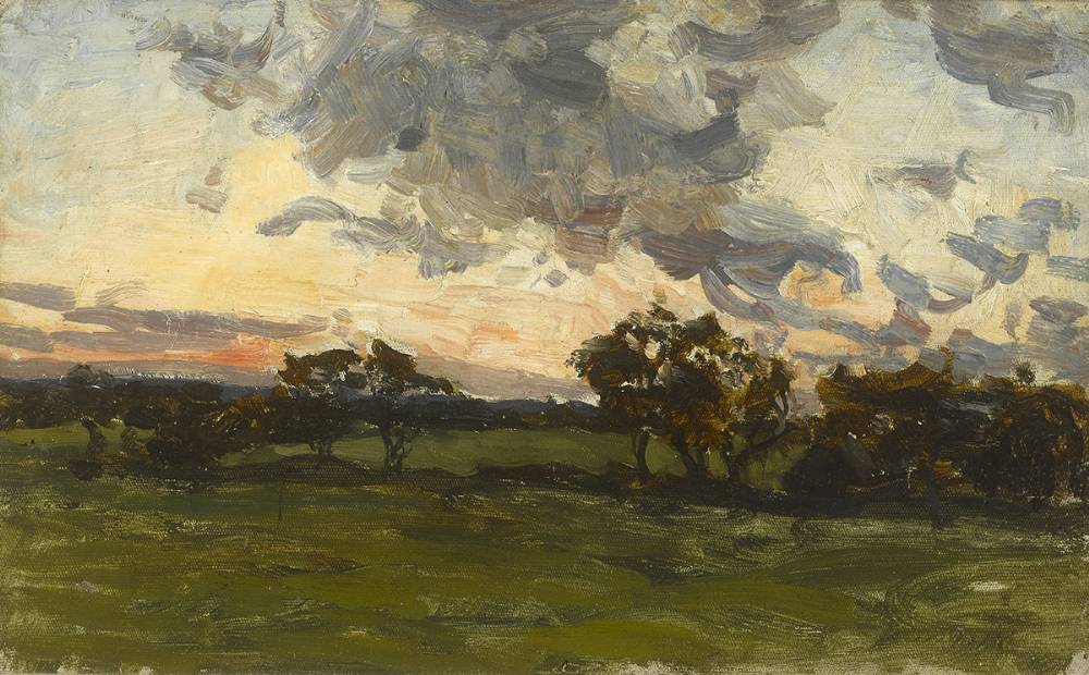 SUNSET AT ST. DOULOUGH'S, MALAHIDE (HOME OF THE ARTIST) by Nathaniel Hone sold for 8,500 at Whyte's Auctions