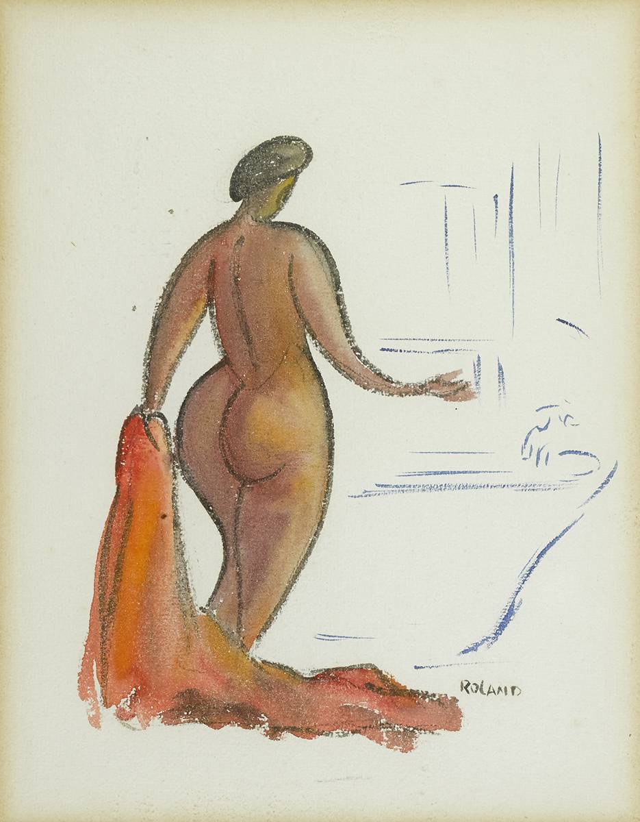 NUDE WITH BATH TOWEL, c. 1944 by Rolli Luke Roland sold for 1,100 at Whyte's Auctions