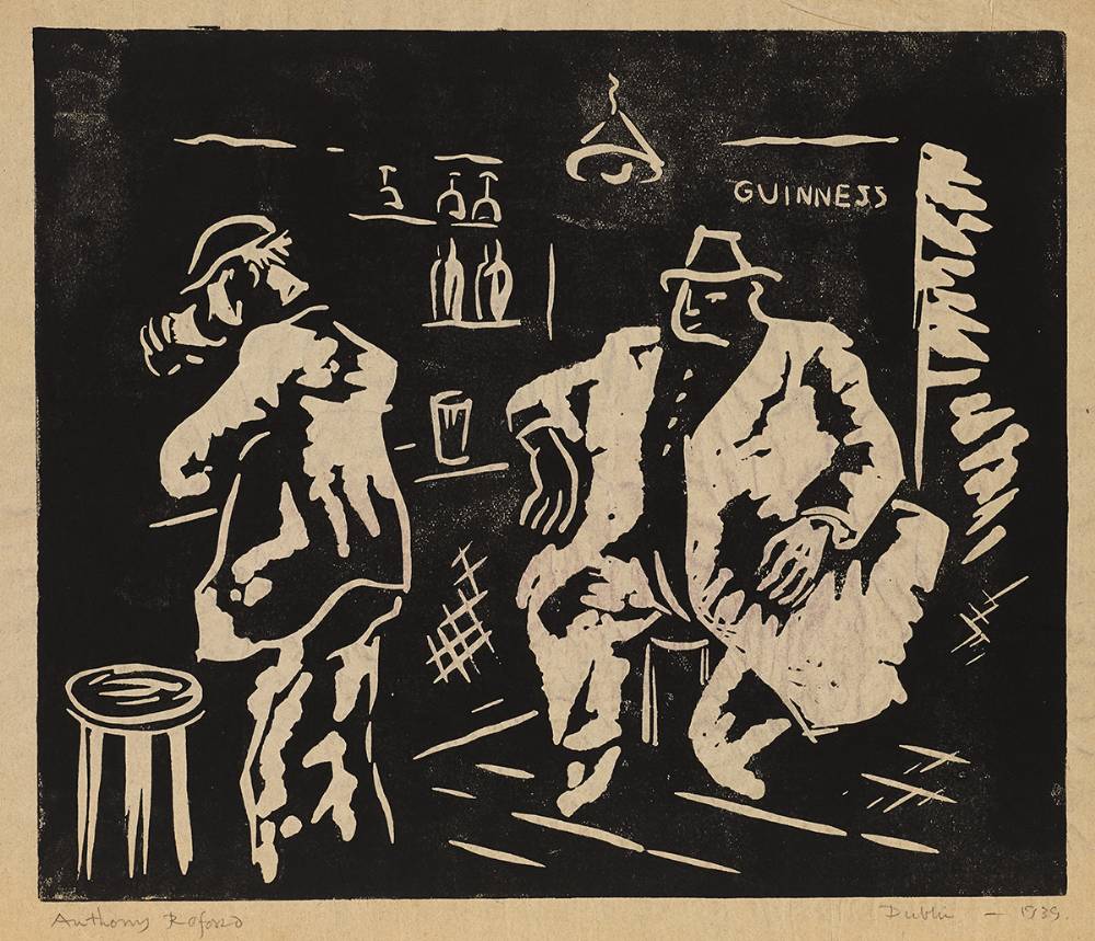 BAR SCENE, DUBLIN,1939 and NUDE, 1939 (A PAIR) by Anthony Redford (fl. 1940-1943) at Whyte's Auctions