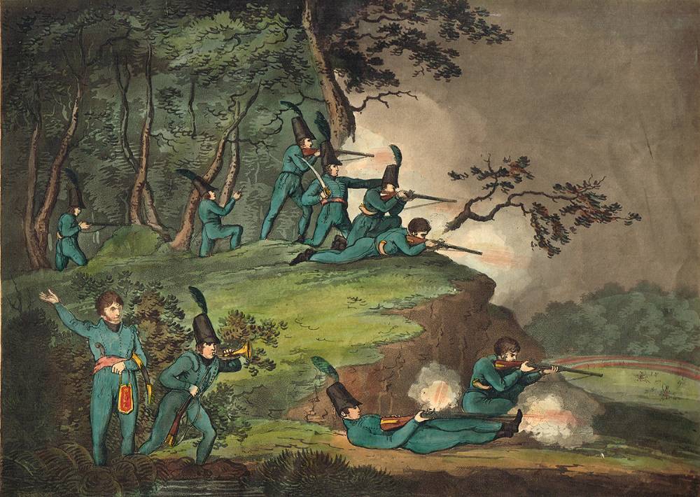 SHARP SHOOTERS IN AMBUSH by Thomas Rowlandson sold for 450 at Whyte's Auctions
