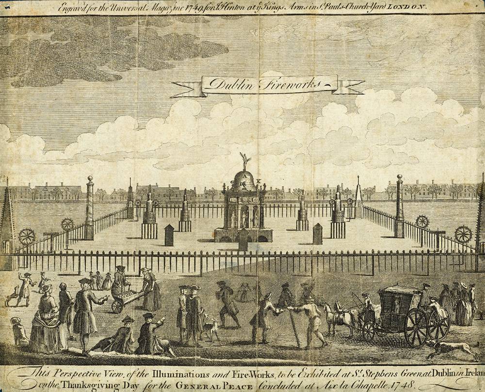 A SECTION OF THE HOUSE OF LORDS, DUBLIN and DUBLIN FIREWORKS, 1748 (A PAIR) by Peter Mazell (fl. 1761-1797) and Anonymous sold for 230 at Whyte's Auctions