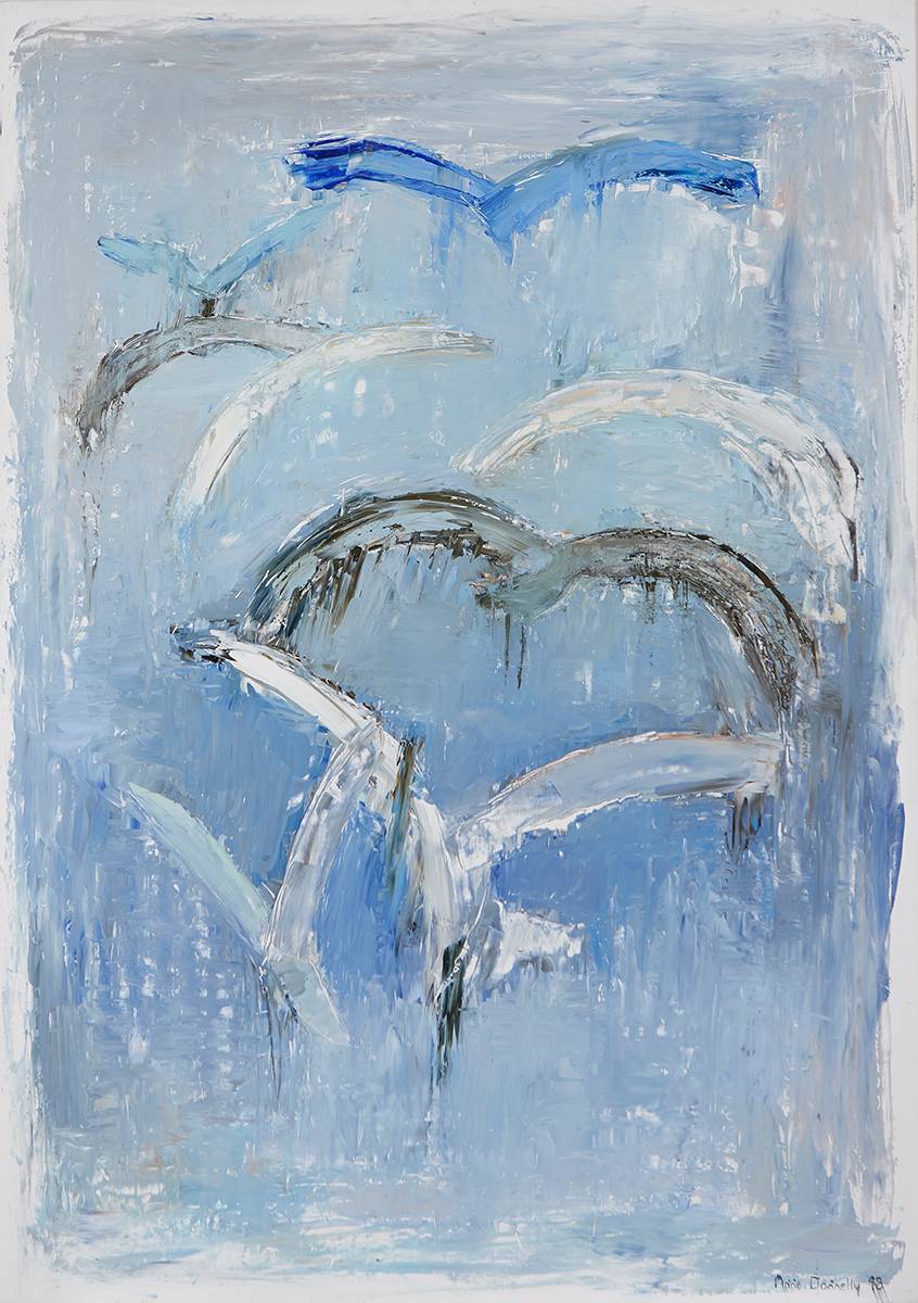 SEAGULLS IN FLIGHT, 1998 by Anne Donnelly sold for 1,400 at Whyte's Auctions