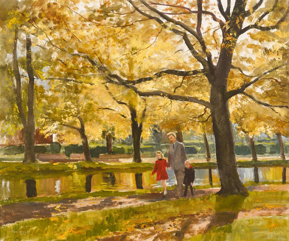 AUTUMN AT GRAND CANAL, DUBLIN by Tom Nisbet sold for 1,000 at Whyte's Auctions