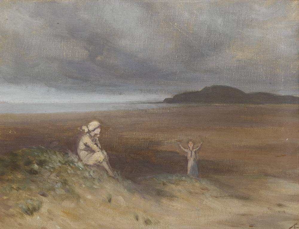 WOMAN AND CHILD ON A SEASHORE by George Russell ('') (1867-1935) at Whyte's Auctions