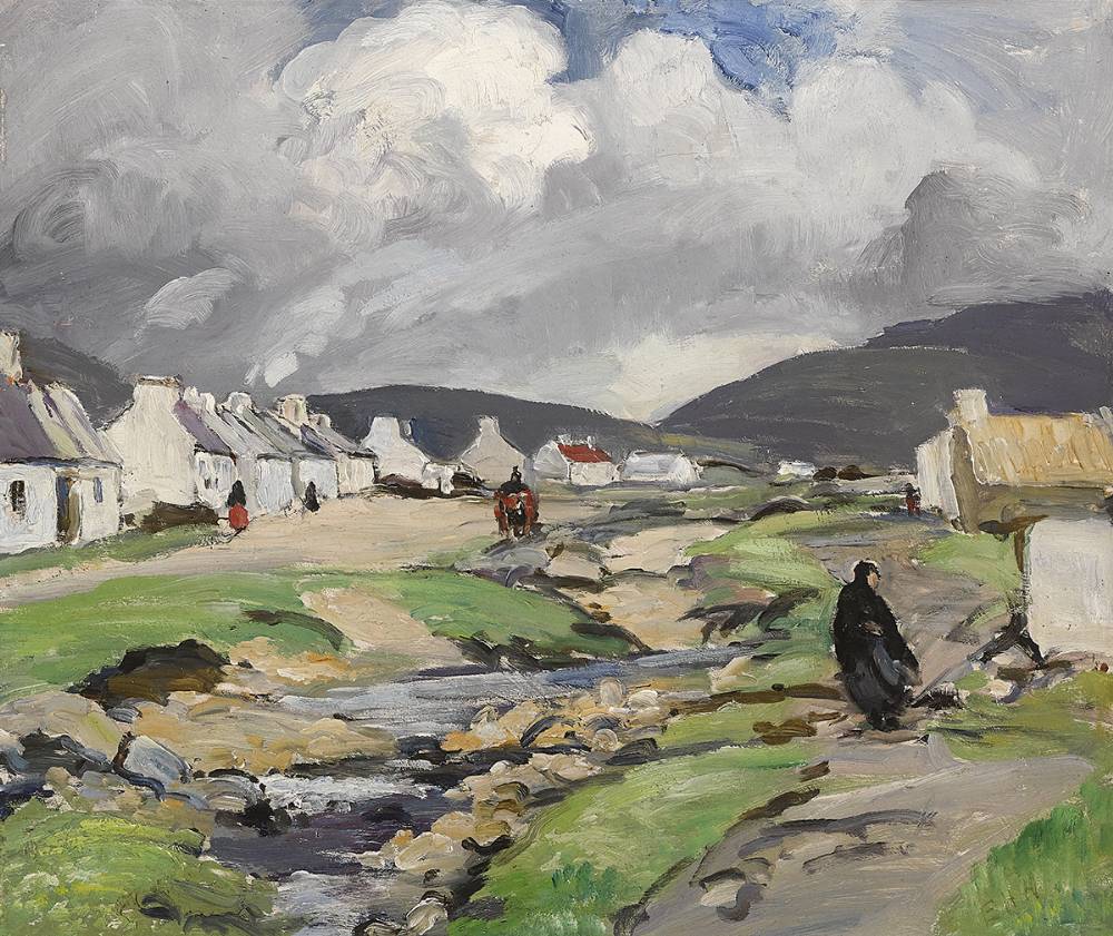 ACHILL VILLAGE, COUNTY MAYO by Eva Henrietta Hamilton sold for 3,600 at Whyte's Auctions