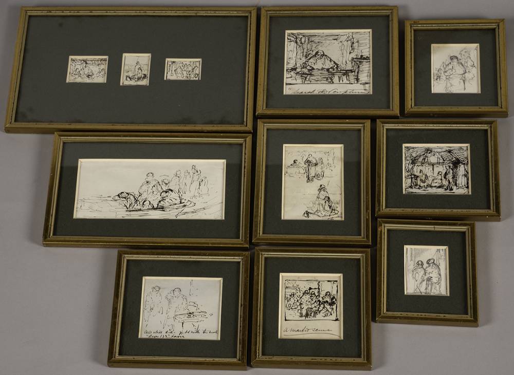 MARKET SKETCHES (SET OF ELEVEN) by Erskine Nichol sold for 950 at Whyte's Auctions