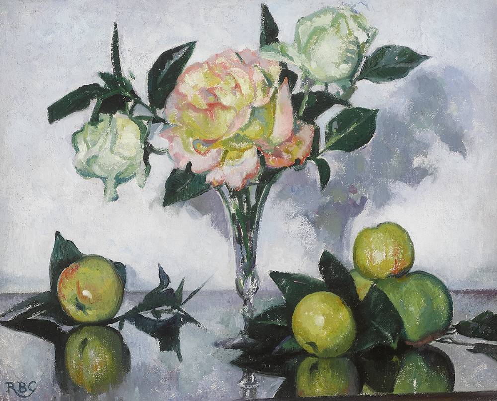 STILL LIFE WITH ROSES AND APPLES by Rosaleen Brigid Ganly sold for 500 at Whyte's Auctions