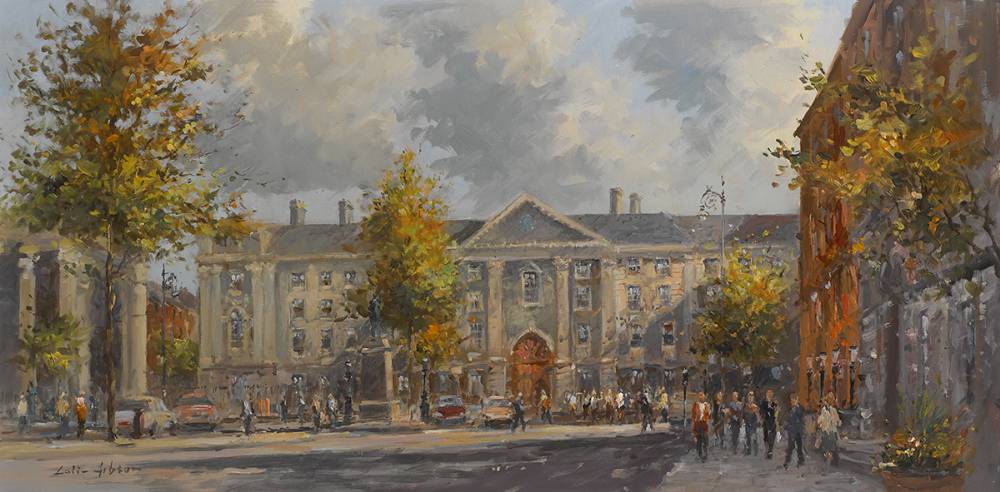 TRINITY COLLEGE FROM DAME STREET, DUBLIN, 2018 by Colin Gibson sold for 540 at Whyte's Auctions