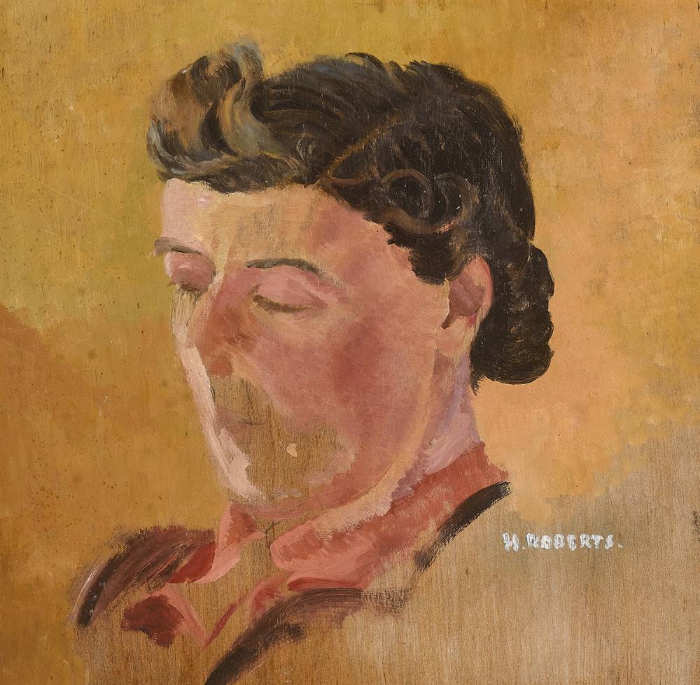 UNFINISHED PORTRAIT OF HESTER GILSON, DRUMSHANBO, COUNTY LEITRIM, TRADITIONAL IRISH SINGER by Hilda Roberts sold for 90 at Whyte's Auctions