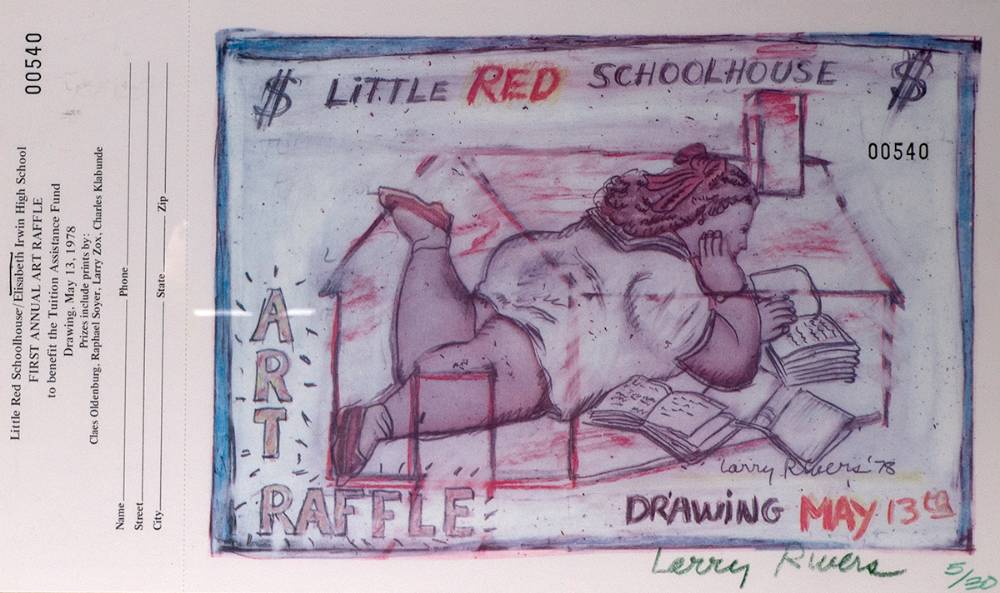 THE LITTLE RED SCHOOLHOUSE RAFFLE TICKET BOOK, 1978 by Larry Rivers sold for 170 at Whyte's Auctions