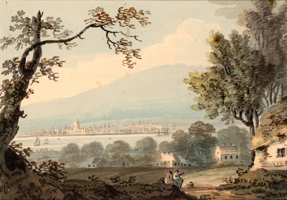 DUBLIN FROM CLONTARF, 1808 by John Henry Campbell sold for 750 at Whyte's Auctions