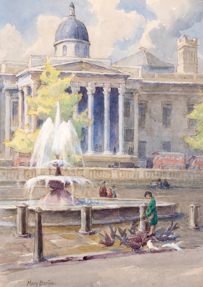 FOUNTAIN IN TRAFALGAR SQUARE, LONDON by Mary Georgina Barton sold for 320 at Whyte's Auctions