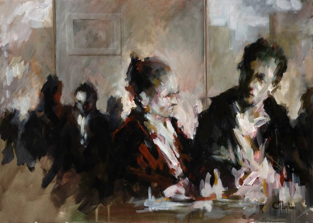CAFE SCENE by Cian McLoughlin sold for 2,600 at Whyte's Auctions