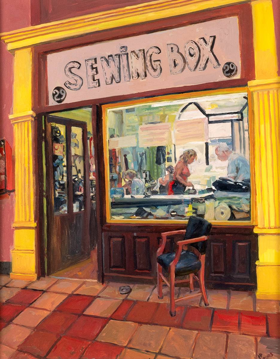 SEWING BOX SHOP, 2003 by Hector McDonnell sold for 1,300 at Whyte's Auctions