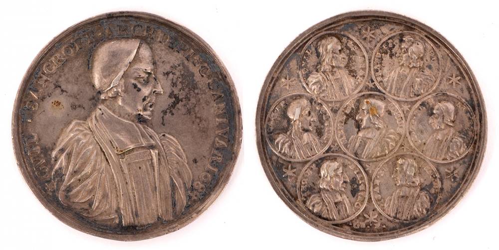 1688. Archbishop William Sancroft (1617-1693) and the Seven Bishops, silver medal, 1688 at Whyte's Auctions
