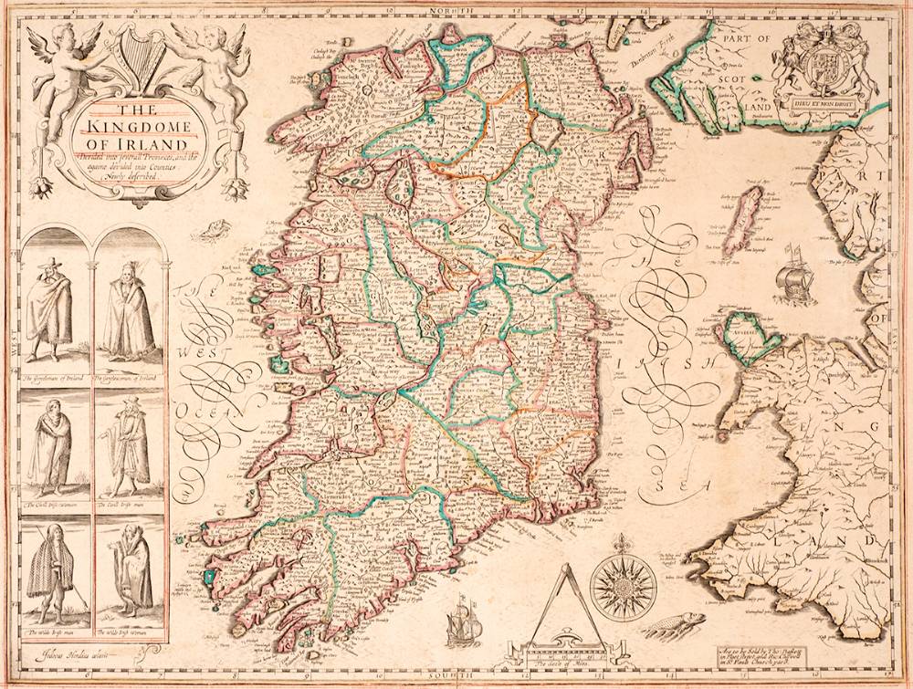 1675. John Speed map, The Kingdom of Ireland. at Whyte's Auctions