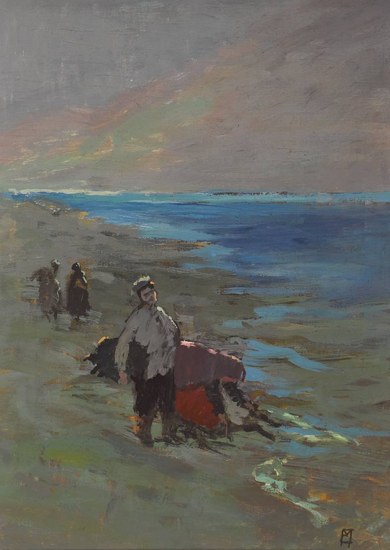 GATHERING KELP ON A SEA SHORE, ACHILL, 1950s by Eileen Murray sold for 1,000 at Whyte's Auctions