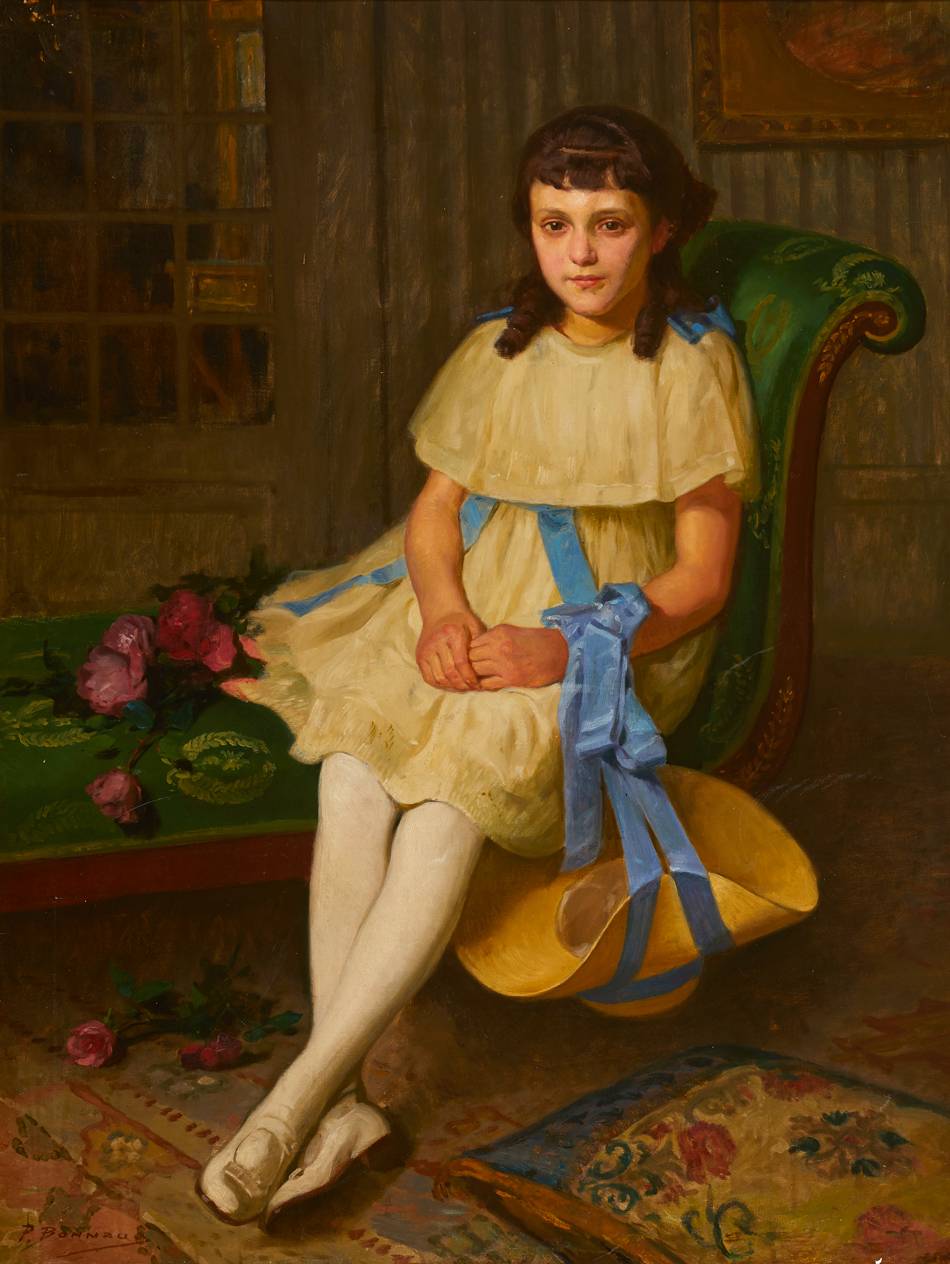 PORTRAIT OF A YOUNG GIRL SEATED by Pierre Bonnaud sold for 2,100 at Whyte's Auctions