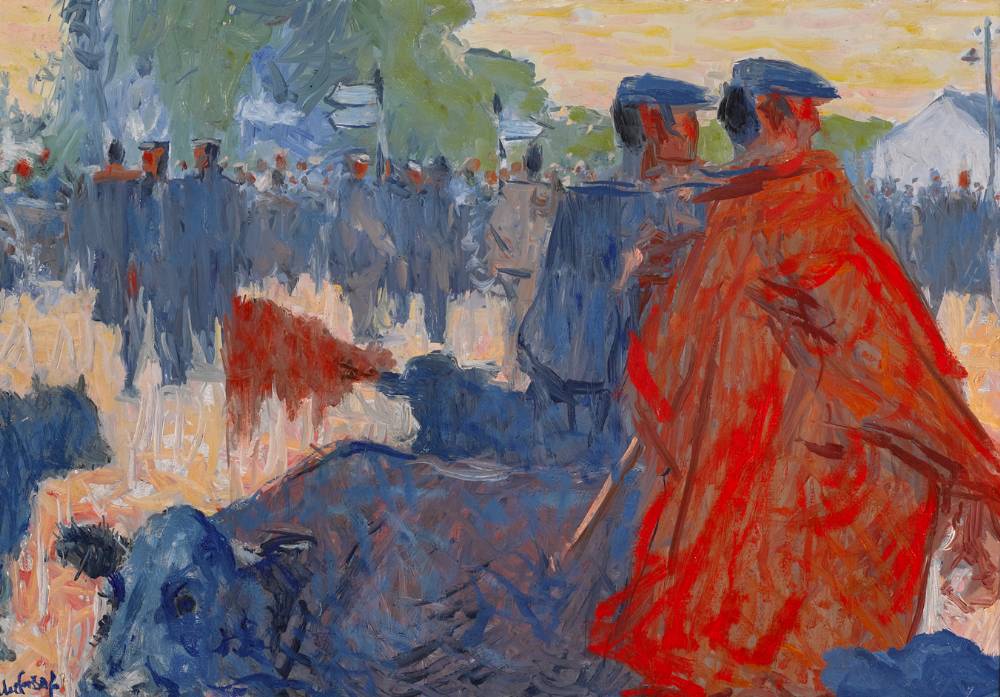 RED COATED MAN, CONNEMARA by Maurice MacGonigal sold for 22,000 at Whyte's Auctions