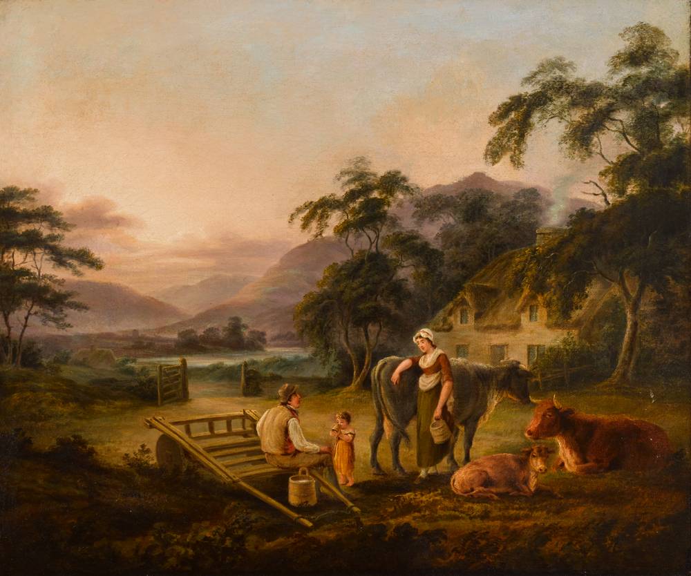 A FAMILY AT REST NEAR CARLINGFORD LOUGH, 1826-1834 by John George Mulvany sold for 900 at Whyte's Auctions