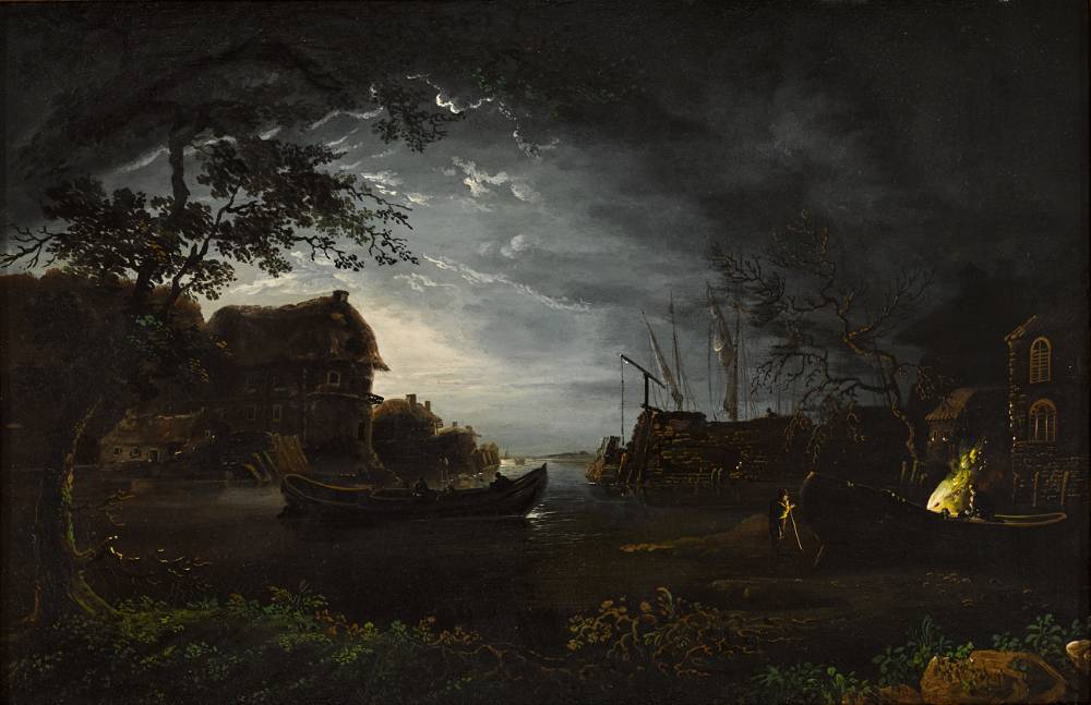 A COASTAL INLET BY MOONLIGHT by William Sadler II sold for 2,200 at Whyte's Auctions