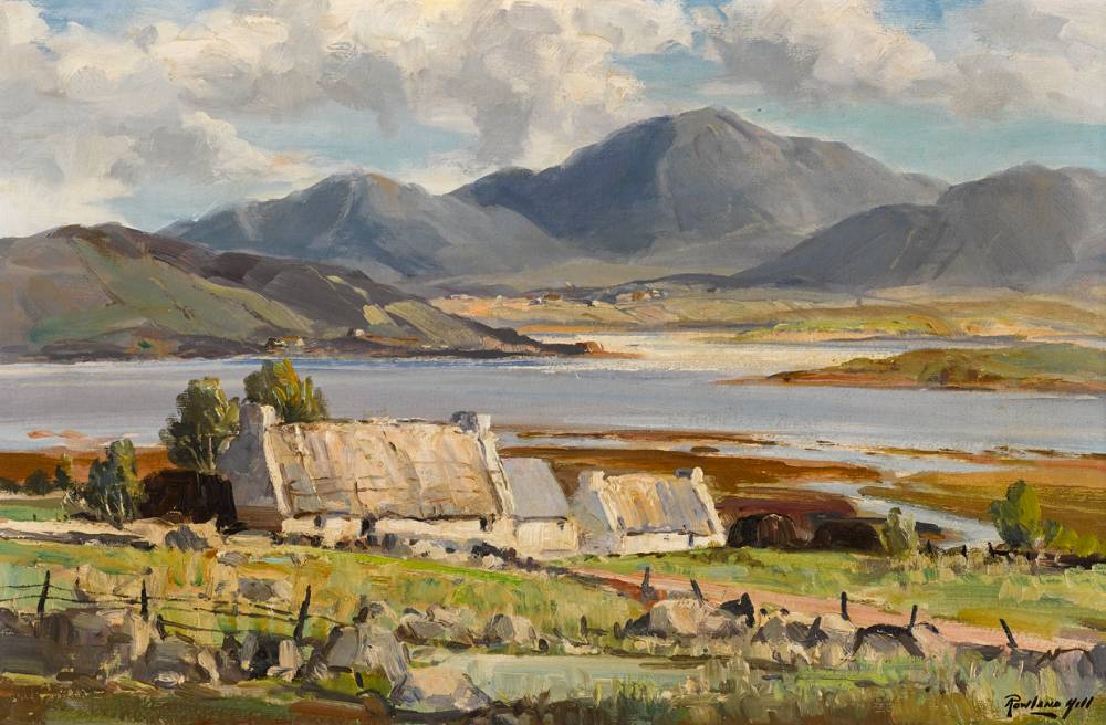 COTTAGES, WEST OF IRELAND by Rowland Hill sold for 1,400 at Whyte's Auctions