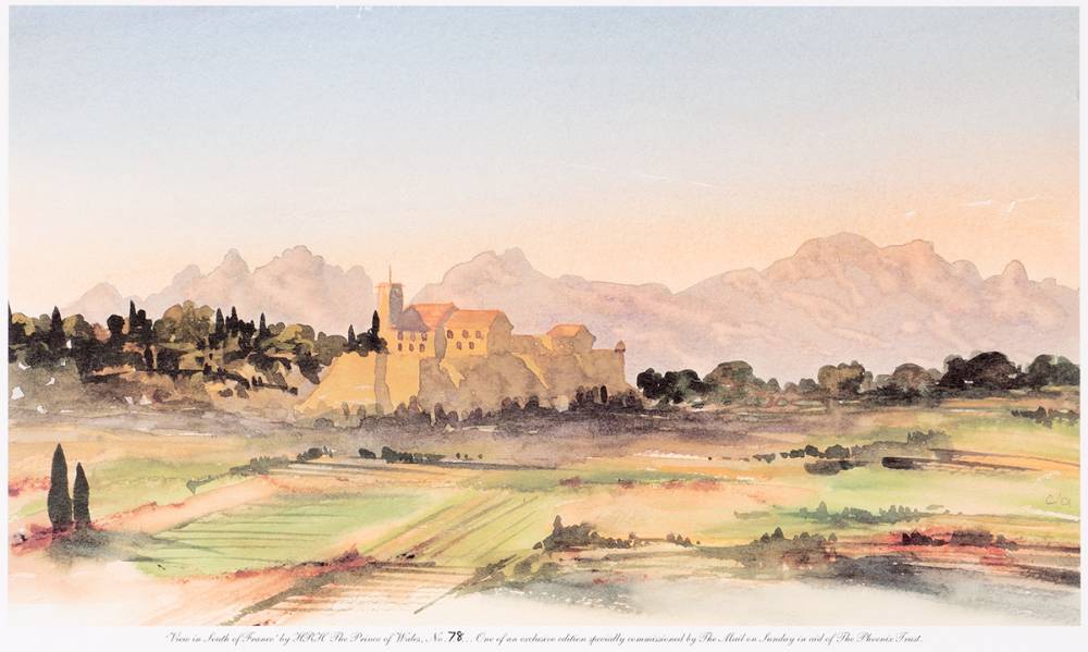 VIEW OF THE SOUTH OF FRANCE by HRH Prince of Wales sold for 480 at Whyte's Auctions