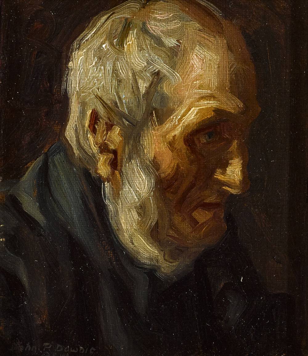 PORTRAIT OF AN ELDERLY GENTLEMAN by John Patrick Downie sold for 280 at Whyte's Auctions