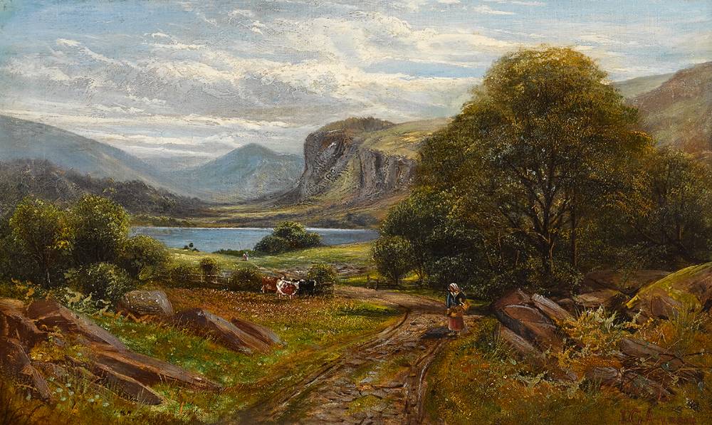 FALCON CRAG DERWENT LAKE FROM NEWLANDS by John Gunson Atkinson sold for 140 at Whyte's Auctions