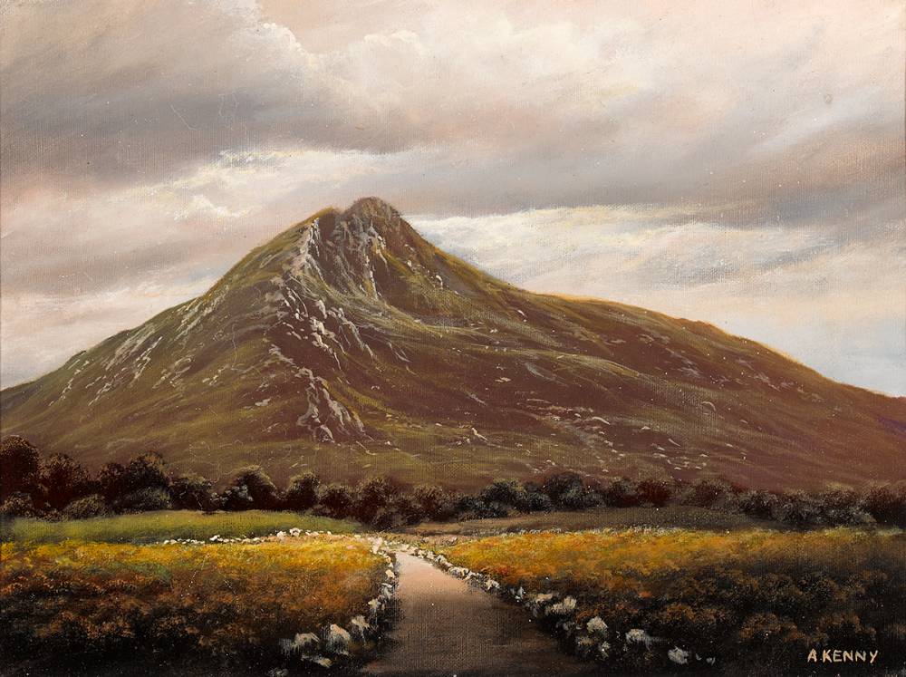 SLIEVEMORE MOUNTAIN, ACHILL, 1988 by Alan Kenny sold for 320 at Whyte's Auctions