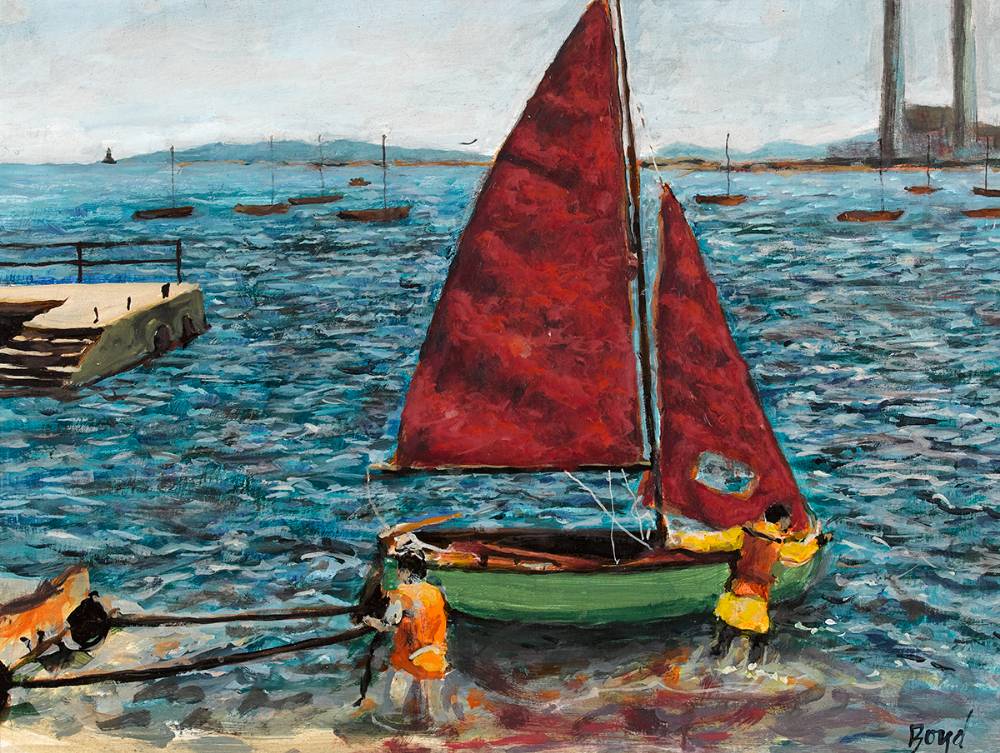 SAILING OFF RINGSEND, DUBLIN, mid to late 1980s by Diarmuid Boyd sold for 190 at Whyte's Auctions