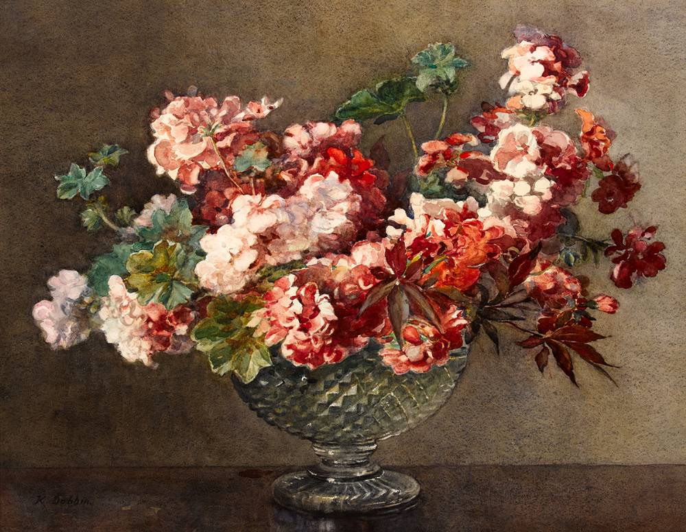 GERANIUMS by Lady Kate Dobbin sold for 480 at Whyte's Auctions